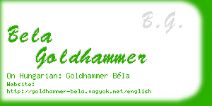 bela goldhammer business card